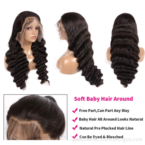 Cuticle Aligned Virgin Indian Hair Raw Unprocessed Lace Frontal Wig Loose Deep Wave For Black Women Human Hair Lace Front Wigs